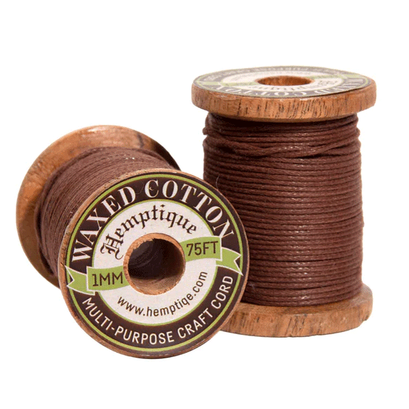 1 mm (3/64") Brown Waxed Cotton Cord/Thread Wood 162-058