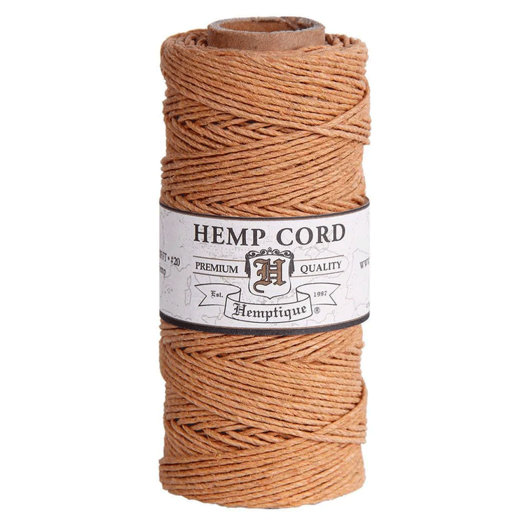 1 mm (3/64") Cappuccino Candy Hemp Twine/Cord Spool 62.5 m (205 ft) Hemptique
