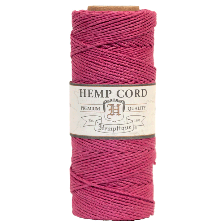 1 mm (3/64") Dark Pink Hemp Twine/Cord Spool 62.5 m (205 ft) Hemptique