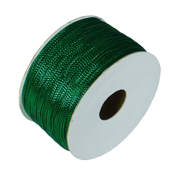 1 mm (3/64") Hunter Green Tinsel Cord 131.5 m (144 yd) Harvest Imports