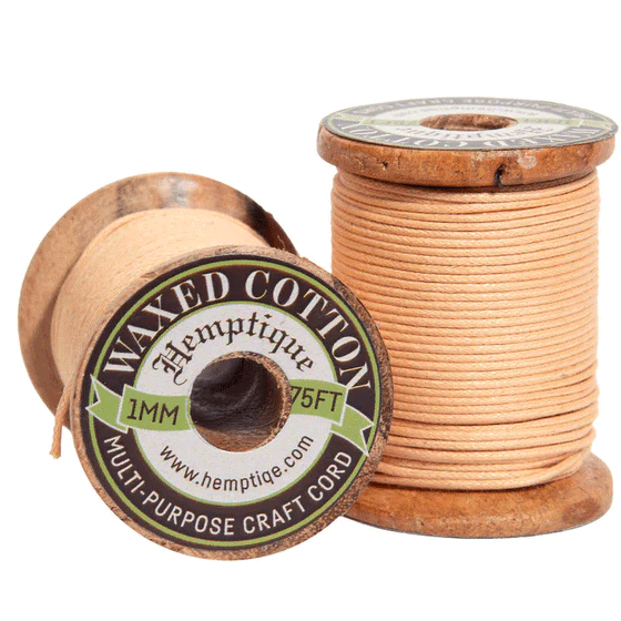 1 mm (3/64") Natural Waxed Cotton Cord/Thread Wood 162-057