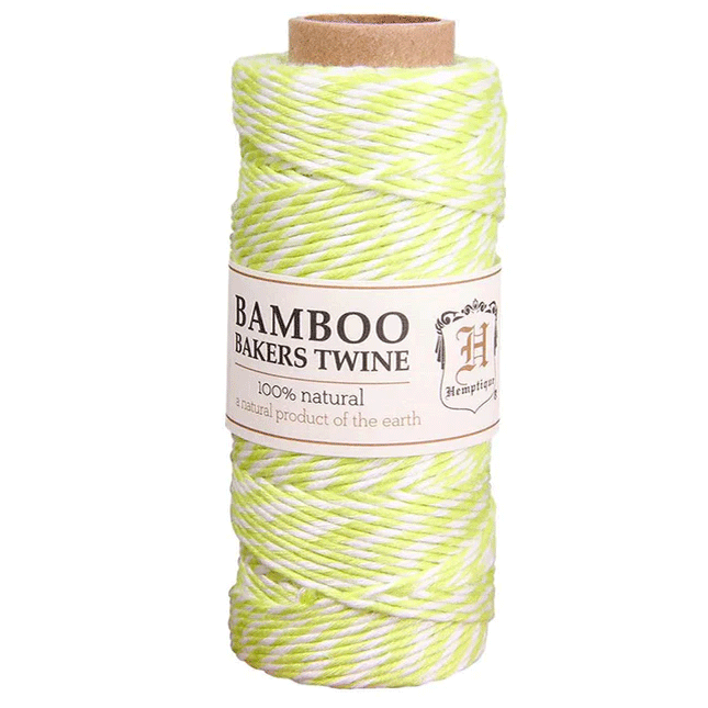 1 mm (3/64") *Yellow and White Bamboo Bakers Twine/Cord Spool 45 m (147 ft) Hemptique