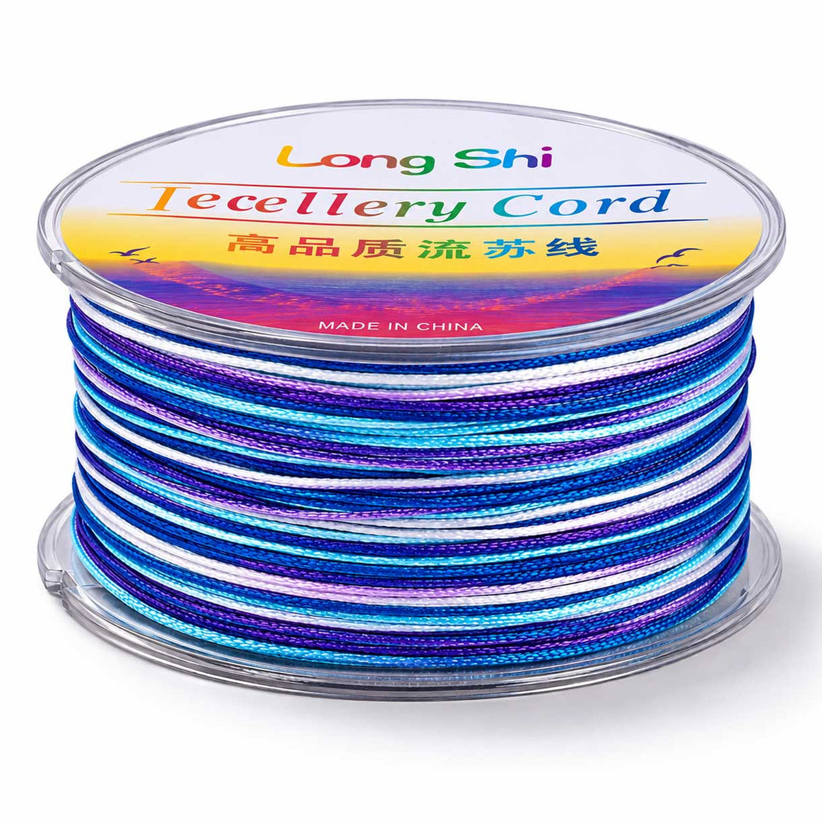 1 mm Blues Segmented/Gradient Polyester Cord/Thread 54.5 yd (50 m) 280-