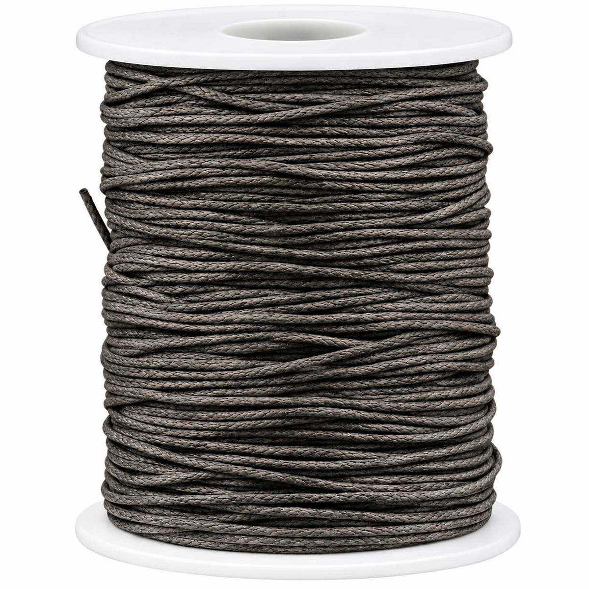 1 mm Gray Round Waxed Cotton Cord/Thread 100 yd (91.4 m) 280-