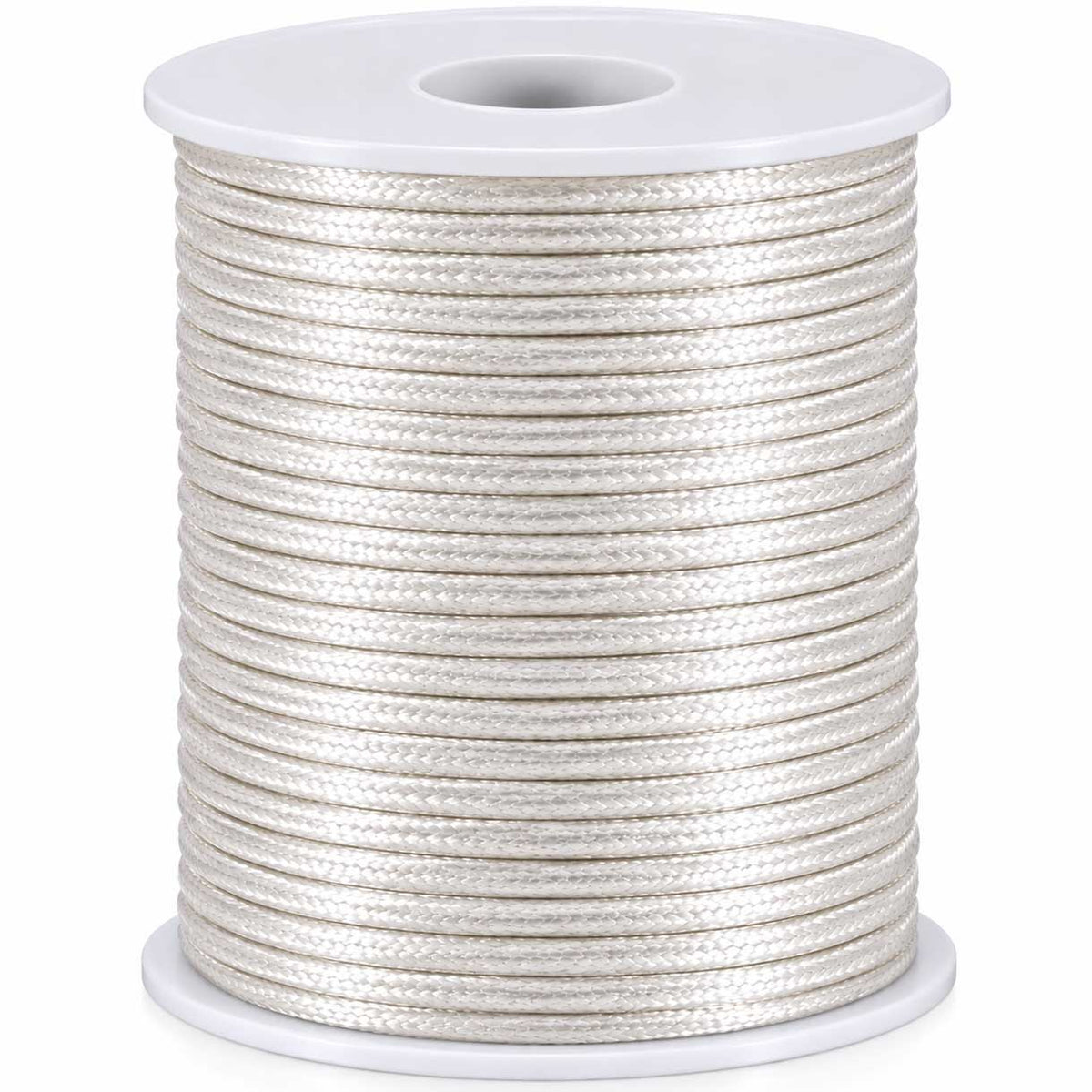 1 mm White Smoke Nylon Rattail Satin Cord/Thread 32.8 yd (30 m) 280-