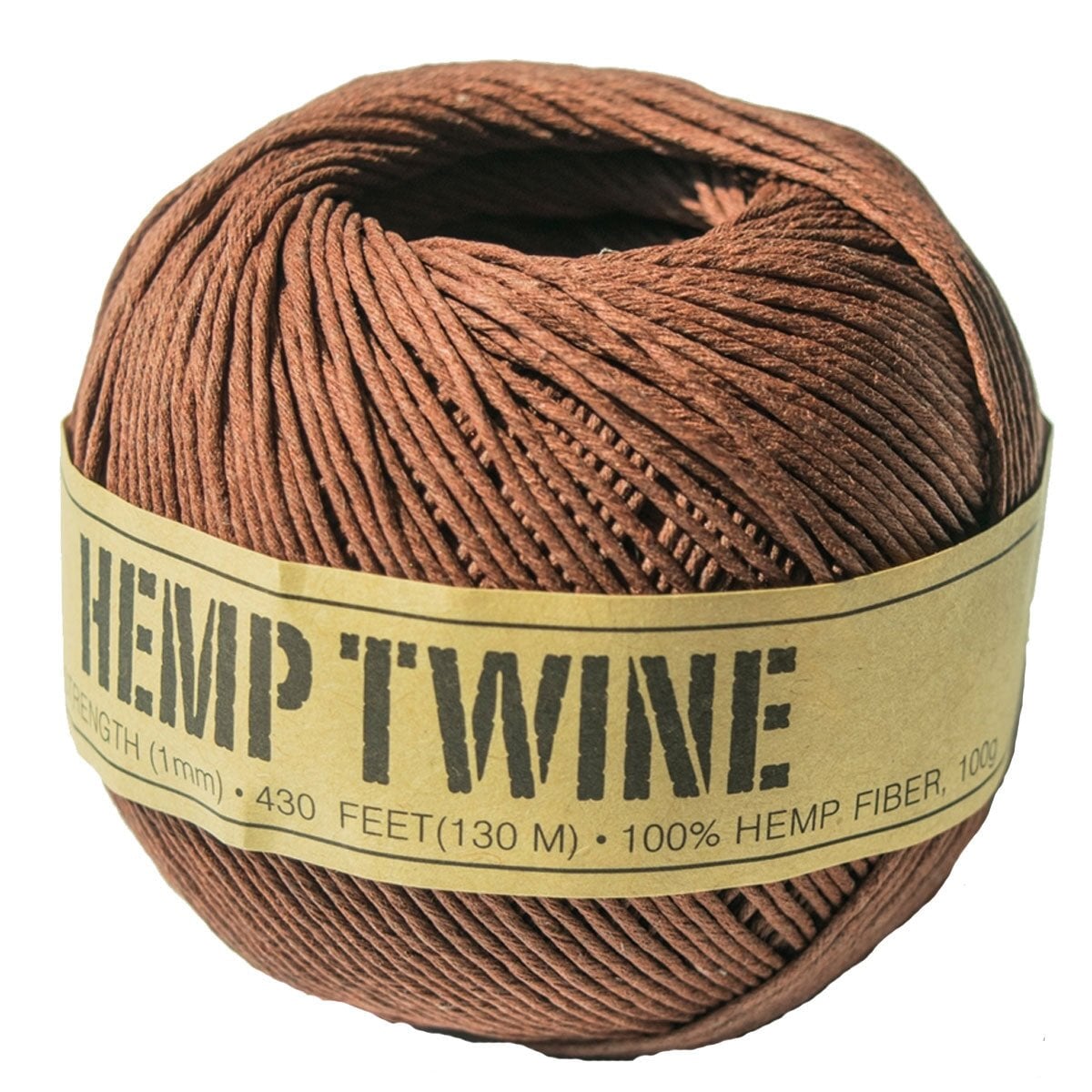 1 mm (3/64") Brown Hemp Twine/Cord Ball 131 m (430 ft) Hemp Traders