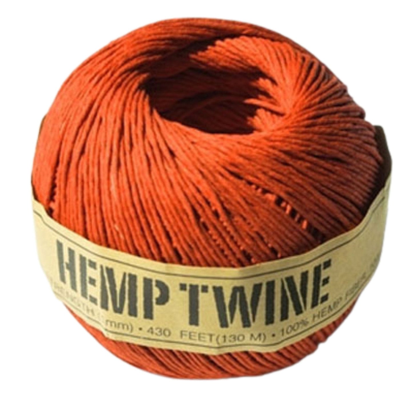 1 mm (3/64") Orange Hemp Twine/Cord Ball 131 m (430 ft) Hemp Traders