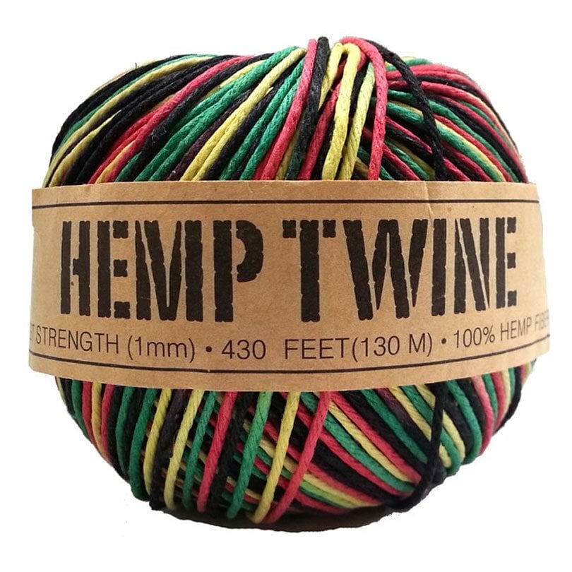 1 mm (3/64") Rasta Variegated Hemp Twine/Cord Ball 131 m (430 ft) Hemp Traders