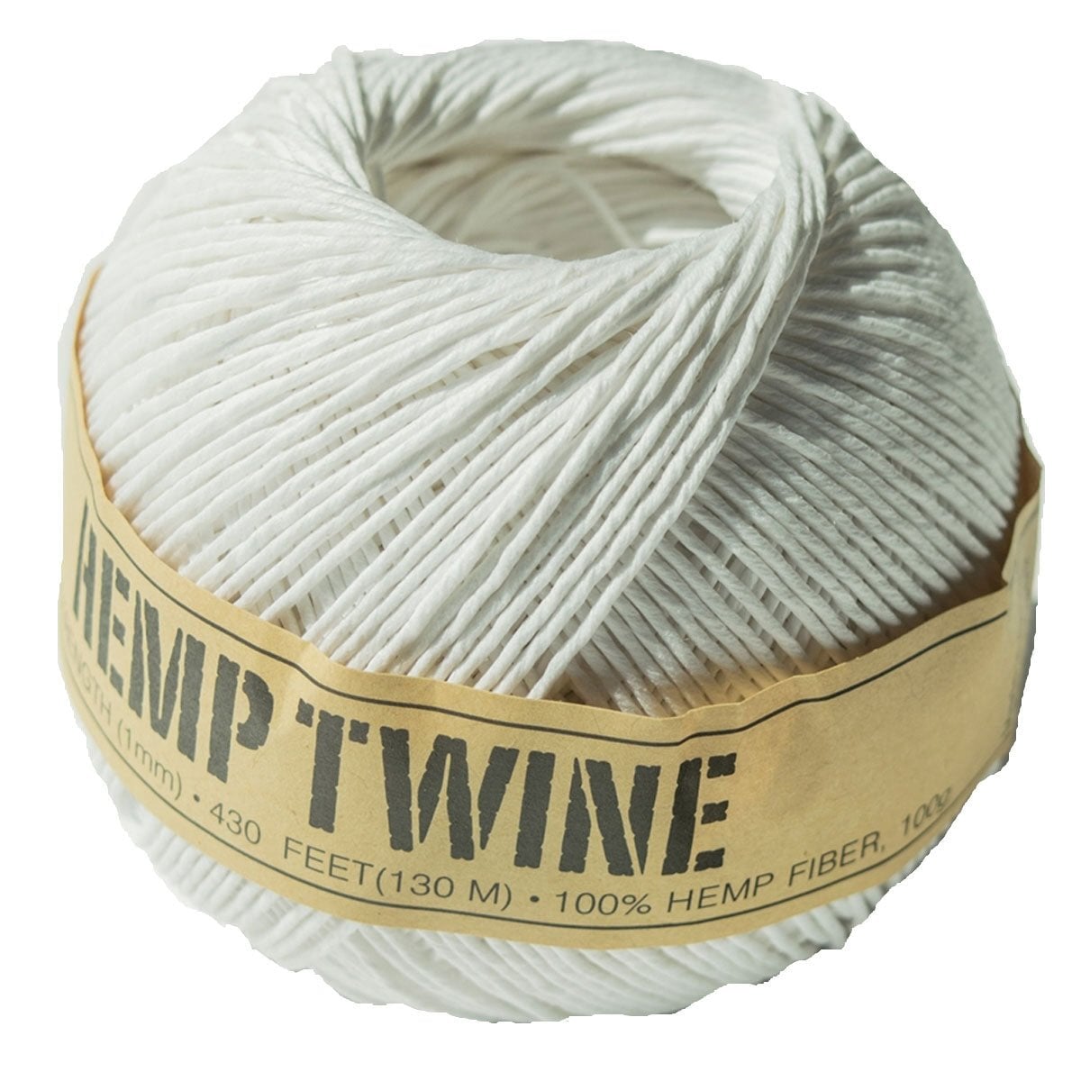 1 mm (3/64") White Hemp Twine/Cord Ball 131 m (430 ft) Hemp Traders