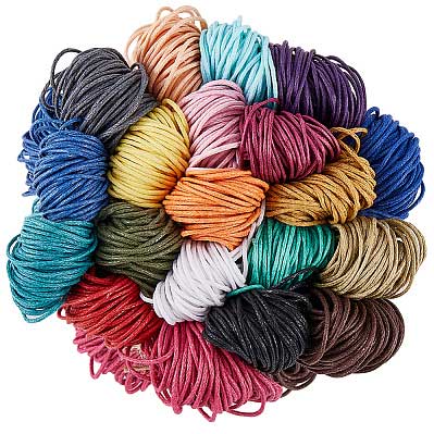 1 mm 20 Colors 1 Each Round Waxed Cotton Cord/Thread 16.4 yd (15 m)/Roll 280-