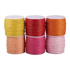 1 mm 6 Pcs 6 Colors Fall Mix Round Waxed Cotton Cord/Thread 80.5 yd (74 m)/Roll 280-