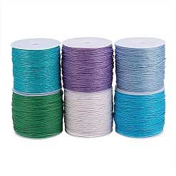 1 mm 6 Pcs 6 Colors Sea Mix Round Waxed Cotton Cord/Thread 80.5 yd (74 m)/Roll 280-