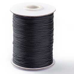 1 mm Black Round Waxed Poly/Cotton Cord/Thread 100 yd (91.4 m) 280-