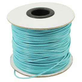 1 mm Cyan Round Waxed Polyester Cord/Thread 85 yd (77.5 m) 280-