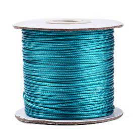 1 mm Dark Cyan Round Waxed Polyester Cord/Thread 85 yd (77.5 m) 280-