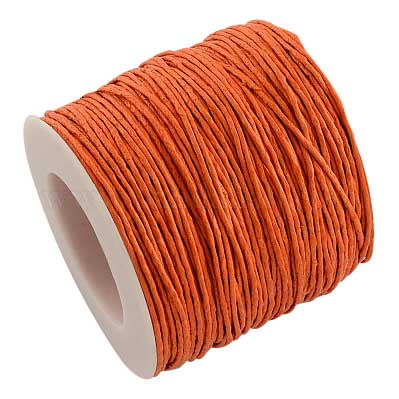 1 mm Dark Orange Round Waxed Cotton Cord/Thread 100 yd (91.4 m) 280-