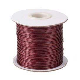 1 mm Dark Red Round Waxed Polyester Cord/Thread 85 yd (77.5 m) 280-
