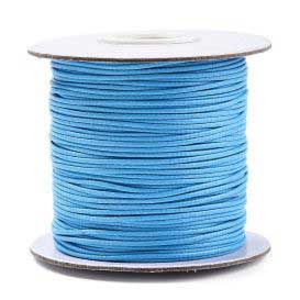 1 mm Deep Sky Blue Round Waxed Polyester Cord/Thread 85 yd (77.5 m) 280-