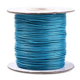 1 mm Dark Deep Sky Blue Round Waxed Polyester Cord/Thread 85 yd (77.5 m) 280-