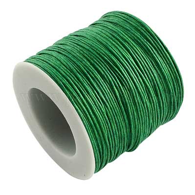 1 mm Green Round Waxed Poly/Cotton Cord/Thread 100 yd (91.4 m) 280-