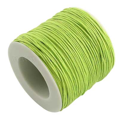 1 mm Green Yellow Round Waxed Poly/Cotton Cord/Thread 100 yd (91.4 m) 280-