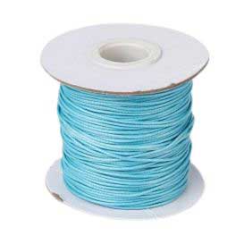 1 mm Light Sky Blue Round Waxed Polyester Cord/Thread 85 yd (77.5 m) 280-