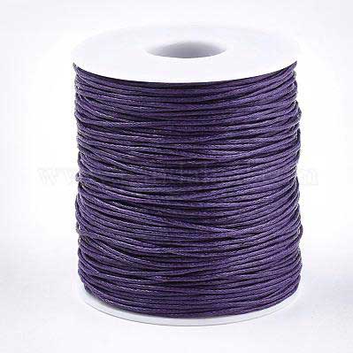 1 mm Medium Purple Round Waxed Poly/Cotton Cord/Thread 100 yd (91.4 m) 280-