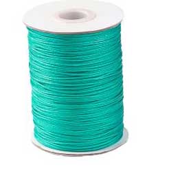 1 mm Medium Sea Green Round Waxed Polyester Cord/Thread 85 yd (77.5 m) 280-