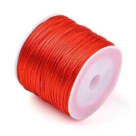 1 mm Orange Red Nylon Rattail Satin Cord/Thread 32.8 yd (30 m) 280-