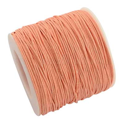 1 mm Peach Round Waxed Poly/Cotton Cord/Thread 100 yd (91.4 m) 280-