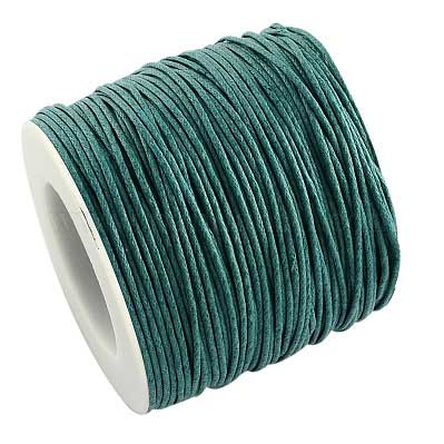 1 mm Teal Round Waxed Cotton Cord/Thread 100 yd (91.4 m) 280-