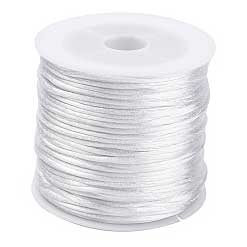 1 mm White Smoke Nylon Rattail Satin Cord/Thread 32.8 yd (30 m) 280-