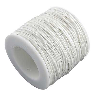 1 mm White Round Waxed Cotton Cord/Thread 100 yd (91.4 m) 280-