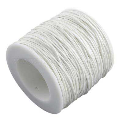 1 mm White Round Waxed Poly/Cotton Cord/Thread 100 yd (91.4 m) 280-