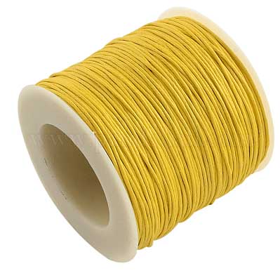 1 mm Yellow Round Waxed Cotton Cord/Thread 100 yd (91.4 m) 280-