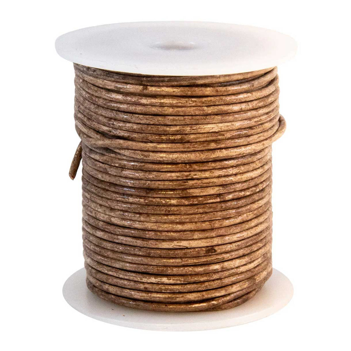 2 mm (5/64") Dark Brown Rustic Round Leather Cord Spool 22.9 m (75 ft) Hemptique