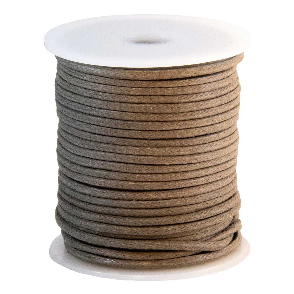 2 mm ((5/64") Gray Round Waxed Cotton Cord/Thread Spool 22.75 m (75 ft) Hemptique