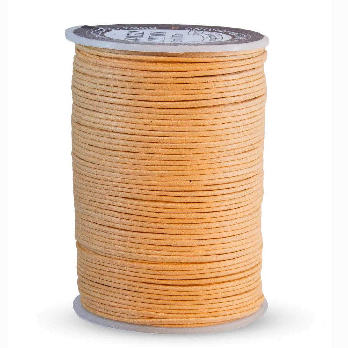 2 mm (5/64") Natural Round Waxed Cotton Cord/Thread Spool 100 m (328 ft) Hemptique