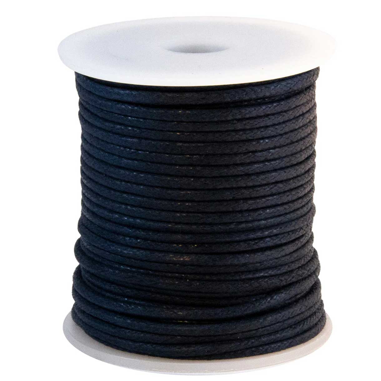 2 mm ((5/64") Navy Round Waxed Cotton Cord/Thread Spool 22.75 m (75 ft) Hemptique