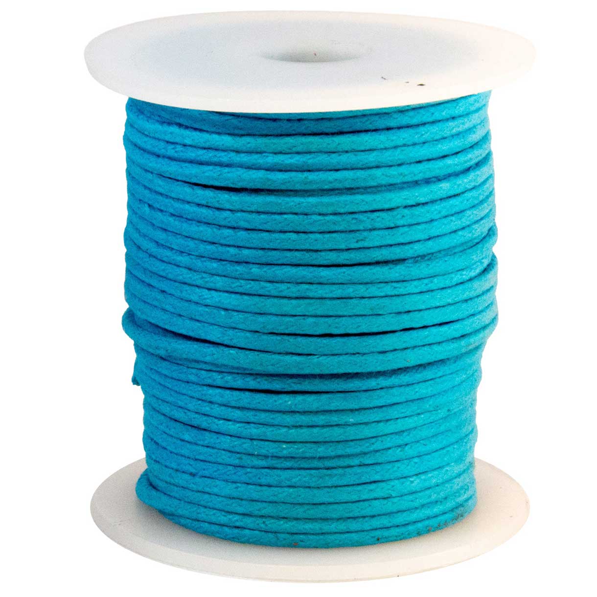 2 mm ((5/64") Turquoise Round Waxed Cotton Cord/Thread Spool 22.75 m (75 ft) Hemptique