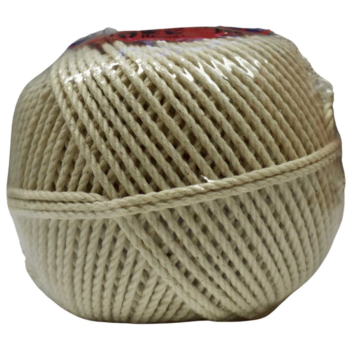 2 mm (5/64") White/Natural Cotton Cable Wound Seine Line Ball USA Made 100.5 m (330 ft) Twine cord T.W. Evans Cordage Co. Inc.