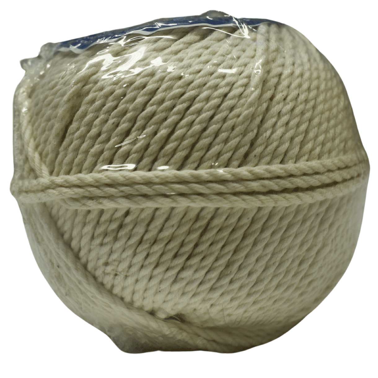 2 mm (5/64") White/Natural Cotton Cable Wound Seine Line Ball USA Made 50 m (165 ft) Twine cord T.W. Evans Cordage Co. Inc.