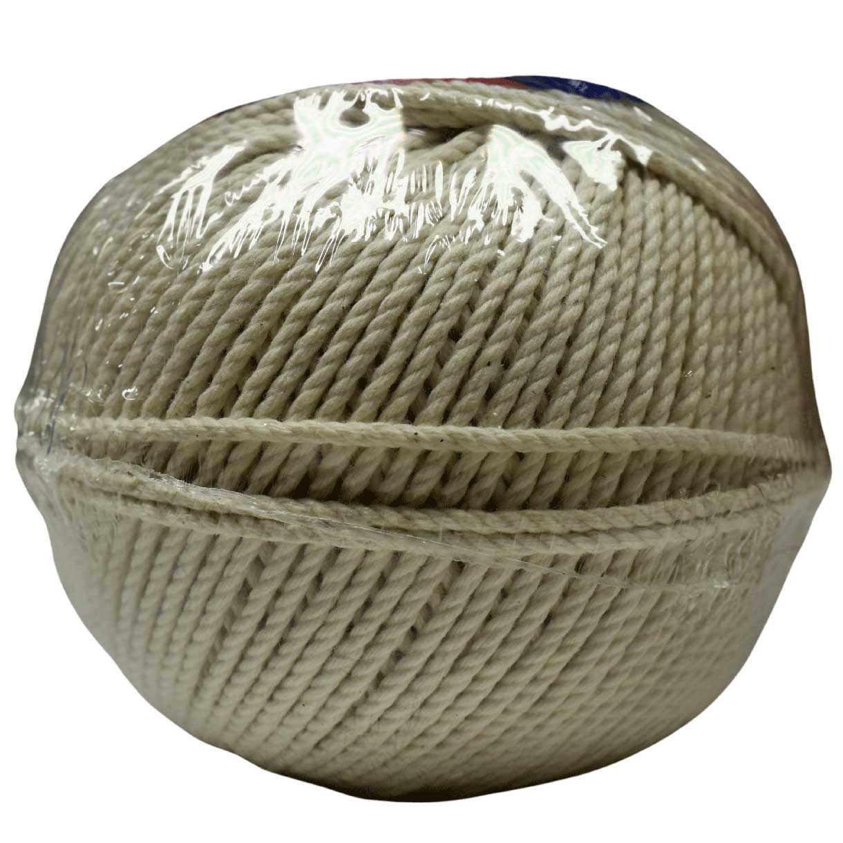 2 mm (5/64") White/Natural Cotton Cable Wound Seine Line Ball USA Made 85 m (280 ft) Twine cord T.W. Evans Cordage Co. Inc.