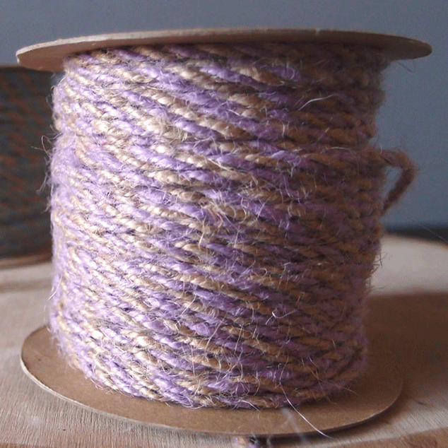 2.5 mm (1/10") Lavender and Natural Jute Twine 45.75 m (150 ft) Harvest Imports