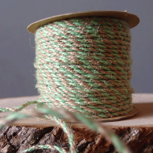 2.5 mm (1/10") Mint and Natural Jute Twine 45.75 m (150 ft) Harvest Imports
