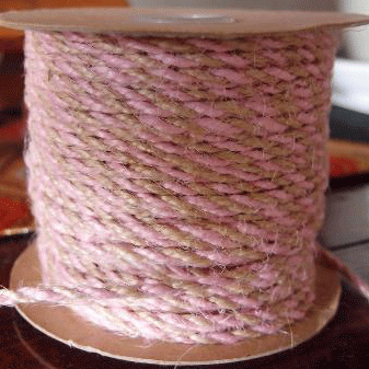 2.5 mm (1/10") Pink and Natural Jute Twine 45.75 m (150 ft) Harvest Imports