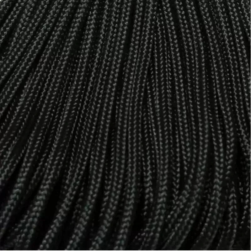 2.4 mm (3/32”) 275 Tactical Paracord Black Made in the USA Polyester/Nylon Atwood Rope MFG
