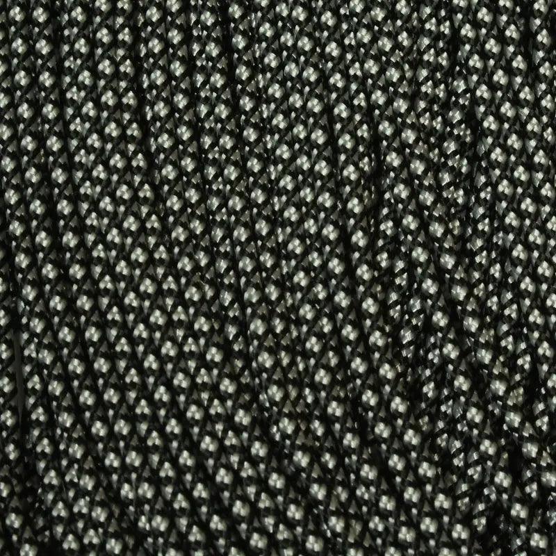 2.4 mm (3/32”) 275 Tactical Paracord Black with Silver Diamonds Made in the USA Nylon/Nylon (100 ft) El Wood Braiding Co
