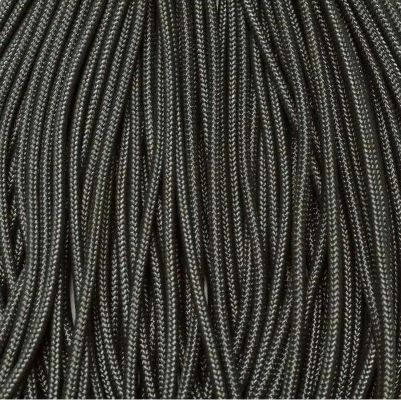 2.4 mm (3/32”) 275 Tactical Paracord Charcoal Gray Made in the USA Nylon/Nylon (100 ft) El Wood Braiding Co