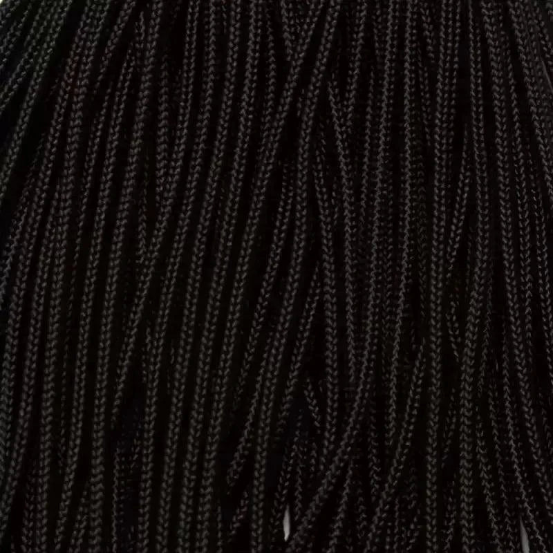 *2.4 mm (3/32”) 275 Tactical Paracord Jet Black Made in the USA Nylon/Nylon El Wood Braiding Co